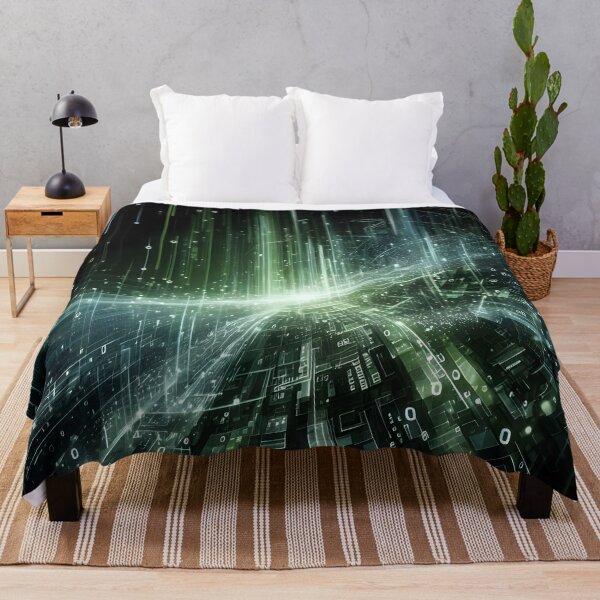 Item preview, Mesmerizing Digital Rain Green Graphic Art - Futuristic Design designed and sold by PandaTShirtShop.
