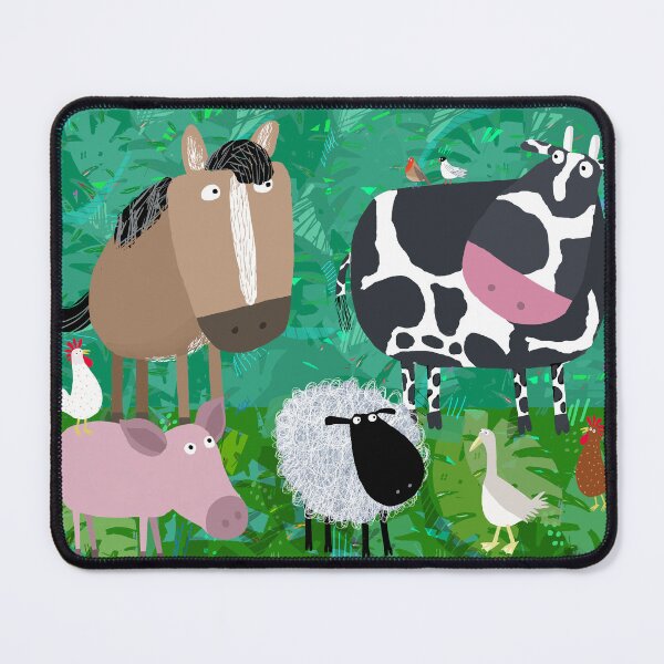 Item preview, Funny Farm Animals in the Green Foliage by Artist Carla Daly designed and sold by Carla Daly.