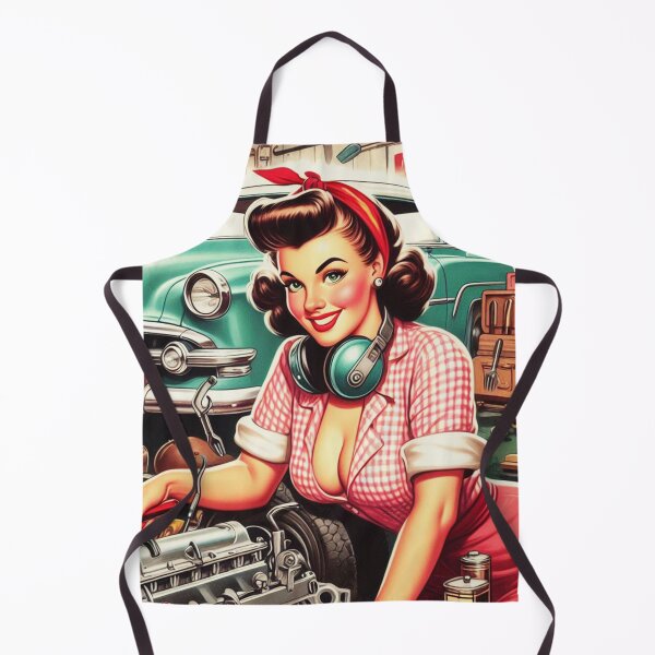 Artikelvorschau, Vintage Mechaniker Pin-up entworfen und verkauft von PulpVintage.