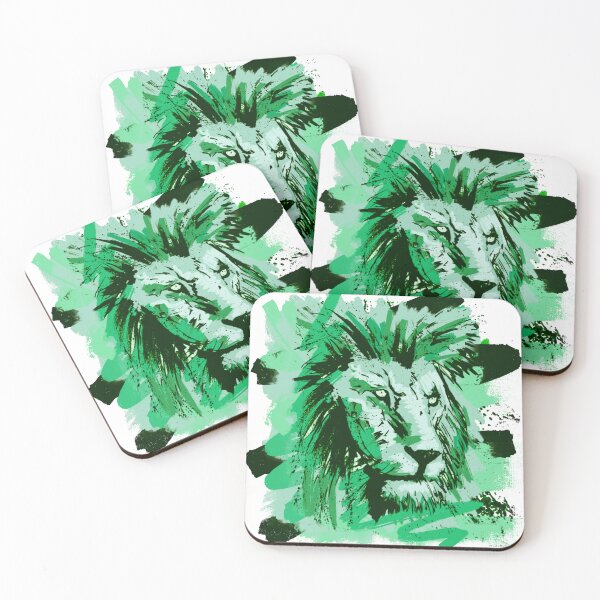 Item preview, Green Graffiti Lion designed and sold by Animals By MWAK.