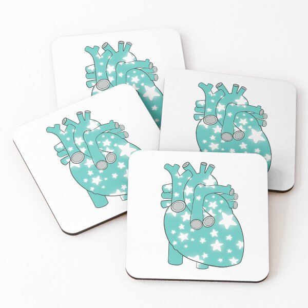 Item preview, Anatomical Heart - Green Stars designed and sold by Not So Dull Design.