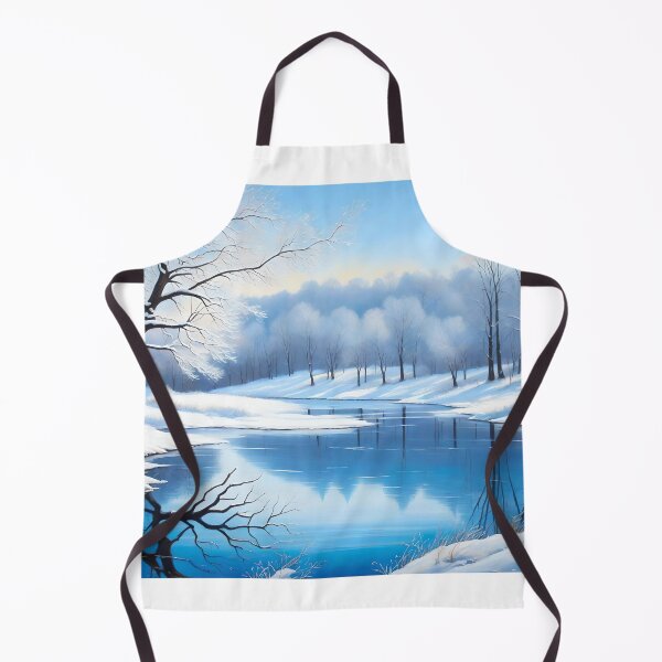 Item preview, Snow covered trees with blue water designed and sold by SamArtHive.