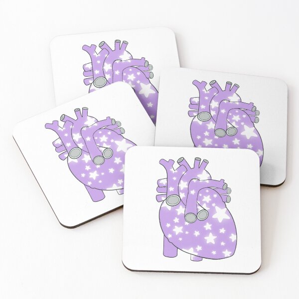 Item preview, Anatomical Heart - Purple Stars designed and sold by Not So Dull Design.