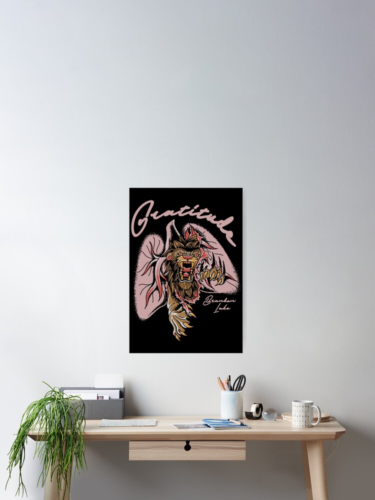 Brandon Lake Merch Gratitude Lion Inside Of Those Lungs Poster