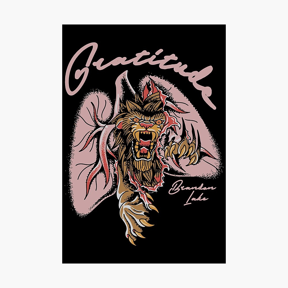 Brandon Lake Merch Gratitude Lion Inside Of Those Lungs Poster