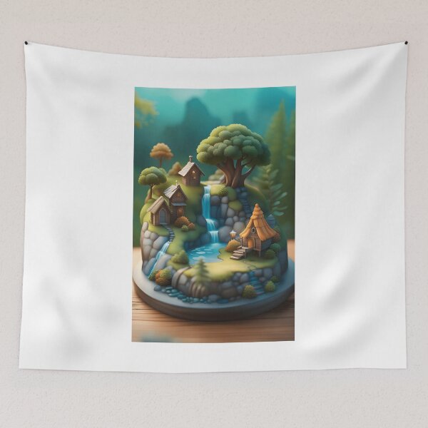 Item preview, Cute miniature village scene designed and sold by K1ndo.