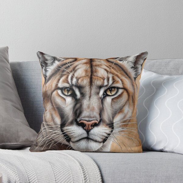 Item preview, Colorful Portrait of a Cougar Wild Cat designed and sold by Petalandfur.