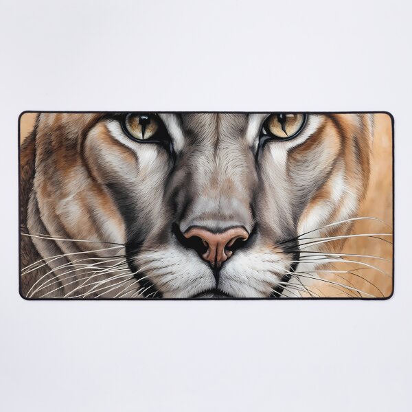 Item preview, Colorful Portrait of a Cougar Wild Cat designed and sold by Petalandfur.