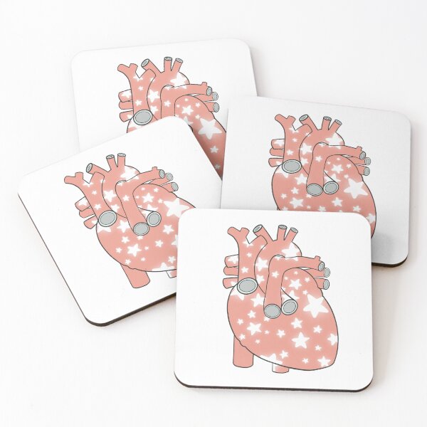Item preview, Anatomical Heart - Pink Stars designed and sold by Not So Dull Design.