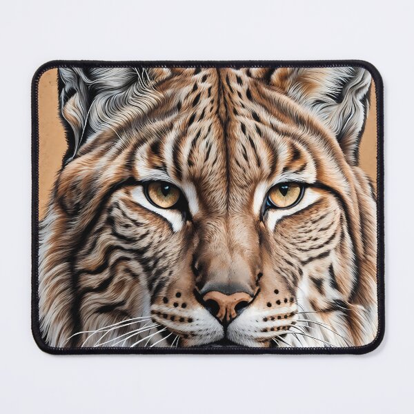Item preview, Colorful Portrait of a Eurasian Lynx Wild Cat designed and sold by Petalandfur.