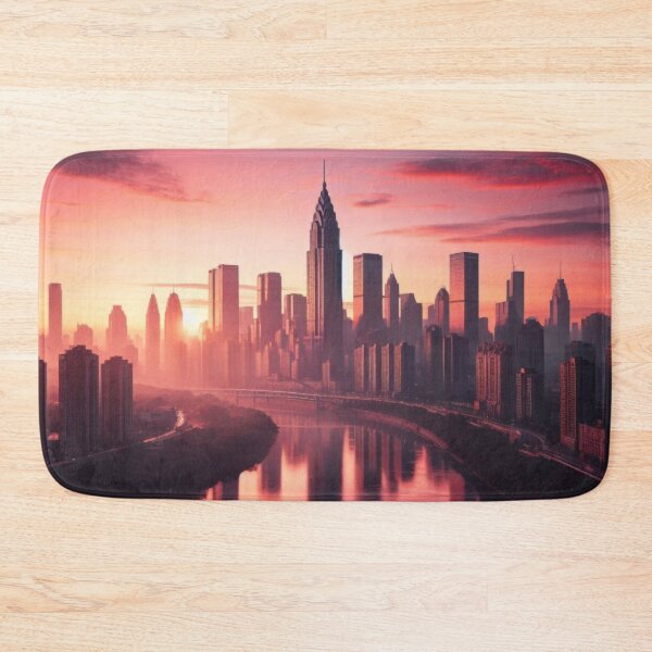 Item preview, Skyline with river and sunset designed and sold by bernhagen.