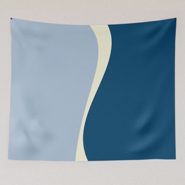 Item preview, Simple Waves 2 in Dark Blue, Light Blue and Cream designed and sold by LAEC-Shop.