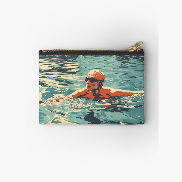 Item preview, Swimmer wild water swimming retro sunset designed and sold by Wildflow Creations.