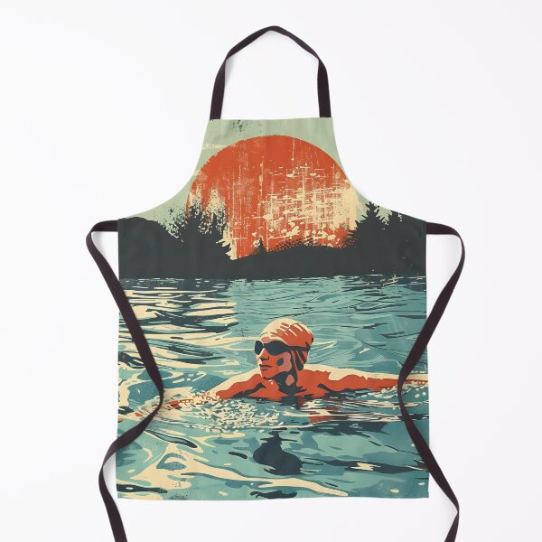 Item preview, Swimmer wild water swimming retro sunset designed and sold by Wildflow Creations.