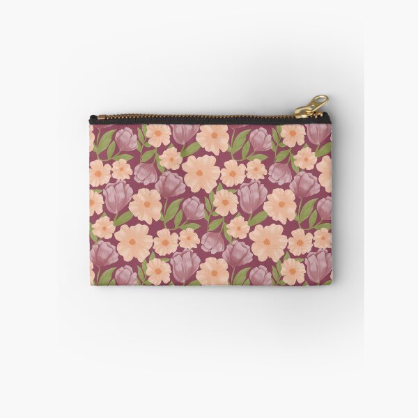 Item preview, Soft romantic and elegant deep rose and peach flowers on a deep rose background designed and sold by JasmineGDesigns.