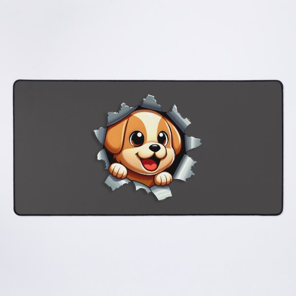 Item preview, Cute Puppy dog peeking through torn cloth designed and sold by creativekrish.