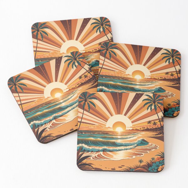 Item preview, Groovy Retro Vintage 70s Colorful Beach Summer Sunset designed and sold by Prints and Lifestyle.