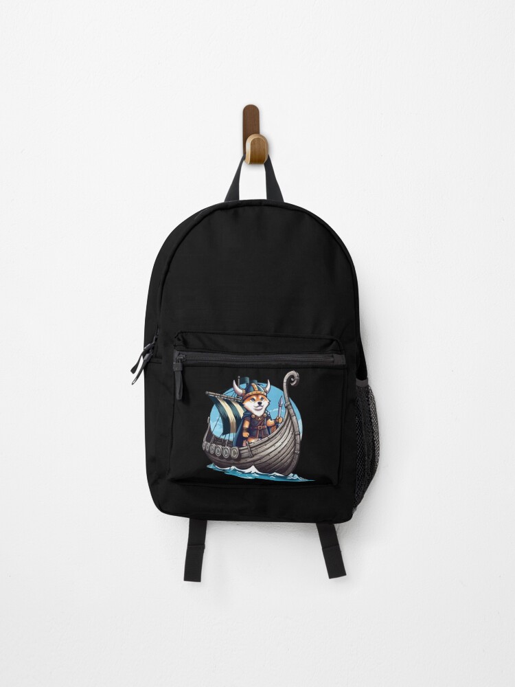 Thumbnail 1 of 3, Backpack, Floki on crypto raid designed and sold by CryptoFunMerch.