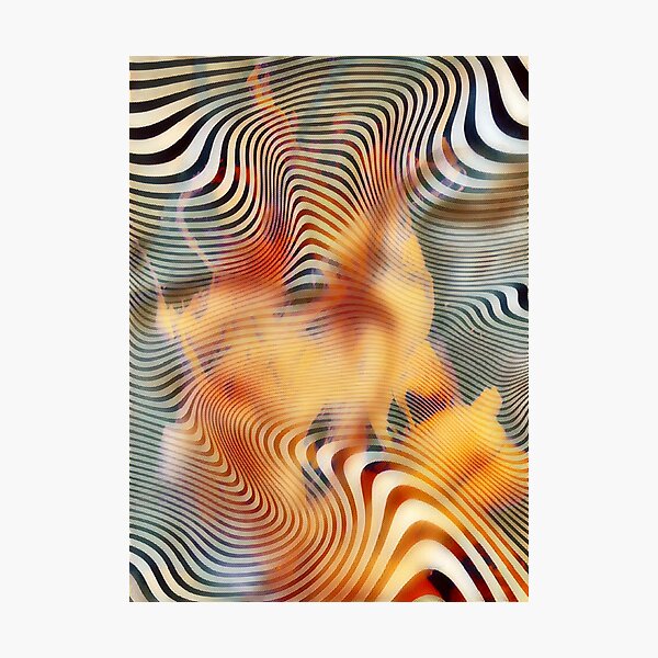 Fine trendy lines on orange Photographic Print