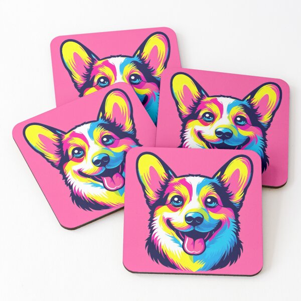 Item preview, Neon Corgi Dog Portrait Sticker T-shirt designed and sold by EWNDesigns.