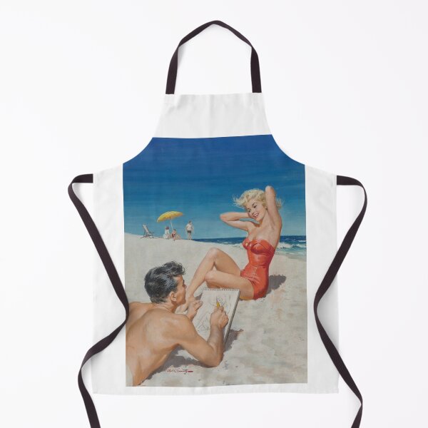 Item preview, At The Beach by Arthur Sarnoff - Beach Girl Pin-Up Art - Classic Illustration - Pin-Ups Collection designed and sold by centuryretromedia.