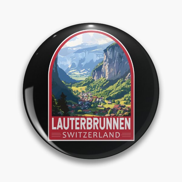 Item preview, Lauterbrunnen Switzerland Travel Art Emblem designed and sold by KrisSidDesigns.