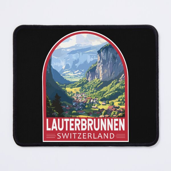 Artikelvorschau, Lauterbrunnen Schweiz Reisekunst Emblem entworfen und verkauft von KrisSidDesigns.