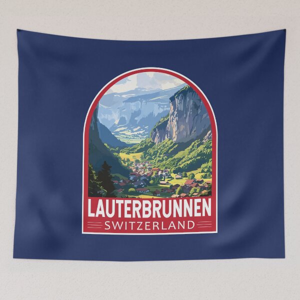 Item preview, Lauterbrunnen Switzerland Travel Art Emblem designed and sold by KrisSidDesigns.