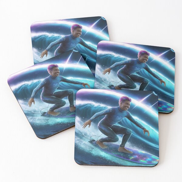 Item preview, Space Surfer blue galaxy surfing designed and sold by DunuStore.