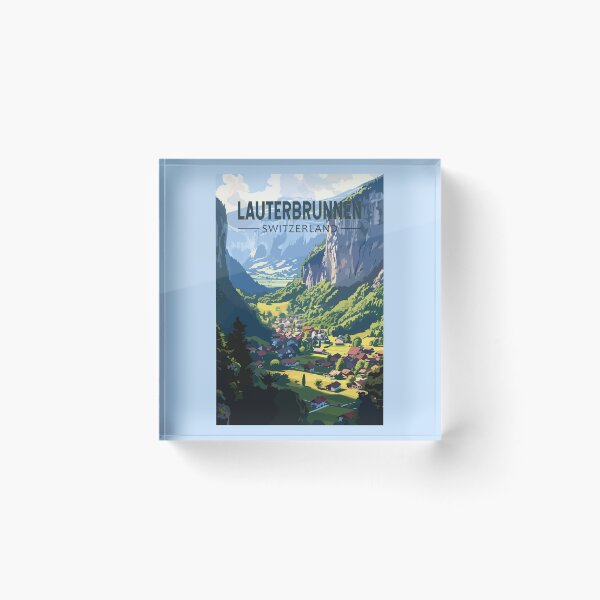 Item preview, Lauterbrunnen Switzerland Travel Art Vintage designed and sold by KrisSidDesigns.
