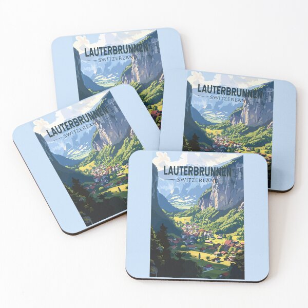 Item preview, Lauterbrunnen Switzerland Travel Art Vintage designed and sold by KrisSidDesigns.