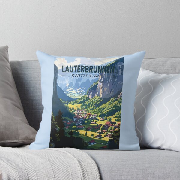 Item preview, Lauterbrunnen Switzerland Travel Art Vintage designed and sold by KrisSidDesigns.