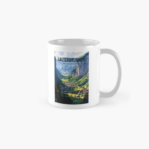 Vista previa del artículo con la obra «Lauterbrunnen Suiza Viajes Arte Vintage», diseñado y vendido por KrisSidDesigns.