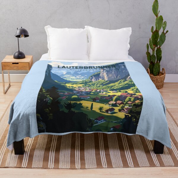 Item preview, Lauterbrunnen Switzerland Travel Art Vintage designed and sold by KrisSidDesigns.
