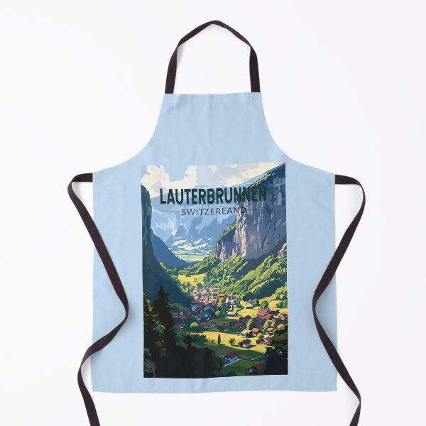 Item preview, Lauterbrunnen Switzerland Travel Art Vintage designed and sold by KrisSidDesigns.