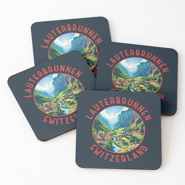 Item preview, Lauterbrunnen Switzerland Retro Distressed Circle designed and sold by KrisSidDesigns.