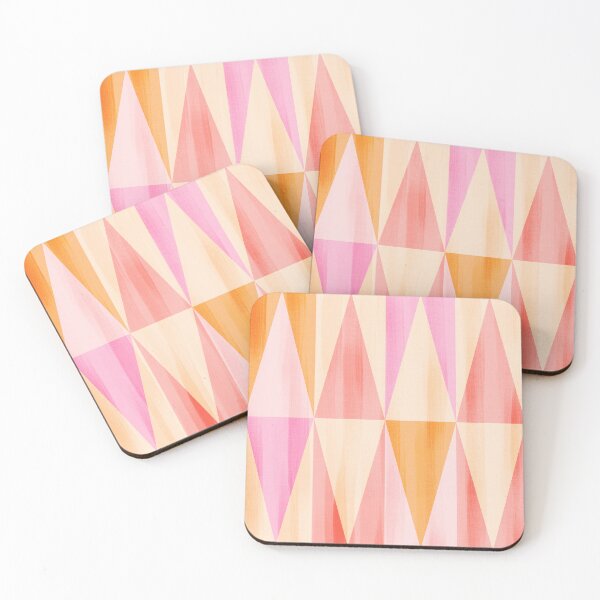 Item preview, Mid Mod Deco Diamond Pattern 1. Vibrant textured tonal Peach Fuzz designed and sold by Dominiquevari.