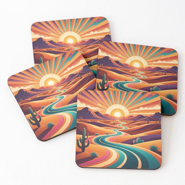 Item preview, Groovy Retro Vintage 70s Desert Sunrise designed and sold by Prints and Lifestyle.