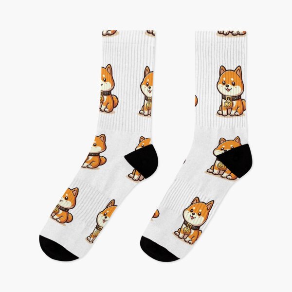 Artikelvorschau, ein süßer Shiba Inu mit Bitcoin Halsband entworfen und verkauft von CryptoFunMerch.