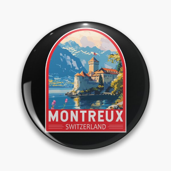 Item preview, Montreux Switzerland Travel Art Emblem designed and sold by KrisSidDesigns.