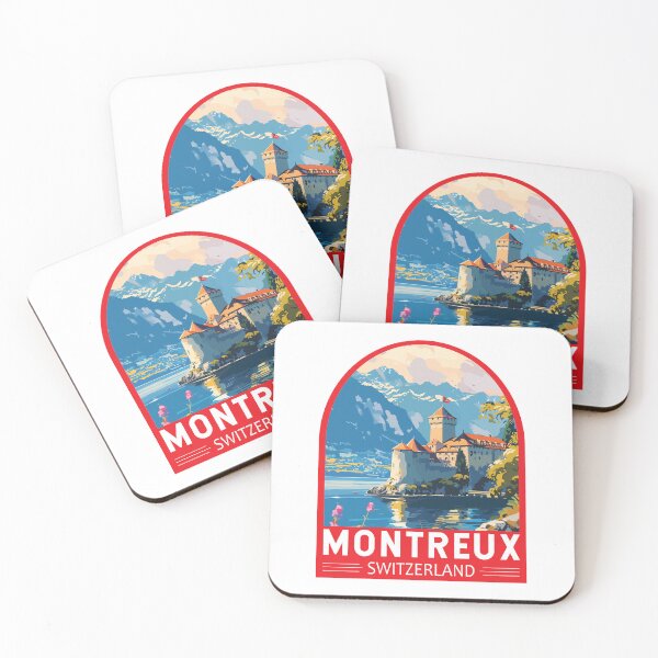 Item preview, Montreux Switzerland Travel Art Emblem designed and sold by KrisSidDesigns.