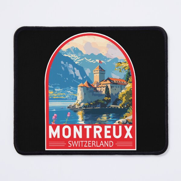 Item preview, Montreux Switzerland Travel Art Emblem designed and sold by KrisSidDesigns.