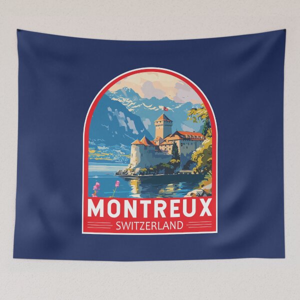 Item preview, Montreux Switzerland Travel Art Emblem designed and sold by KrisSidDesigns.