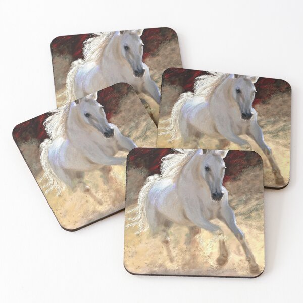 Item preview, equine art - white horse stallion - free spirit wild horse designed and sold by artbyjames.