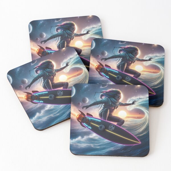 Item preview, Space Surfer man in colorful galaxy  designed and sold by DunuStore.