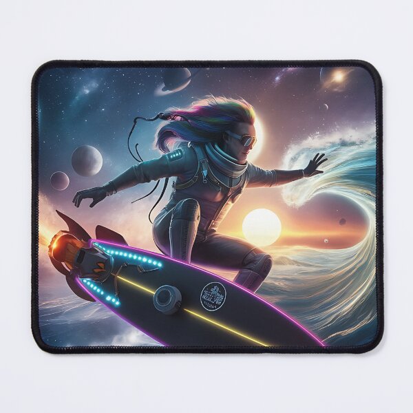 Item preview, Space Surfer man in colorful galaxy designed and sold by DunuStore.