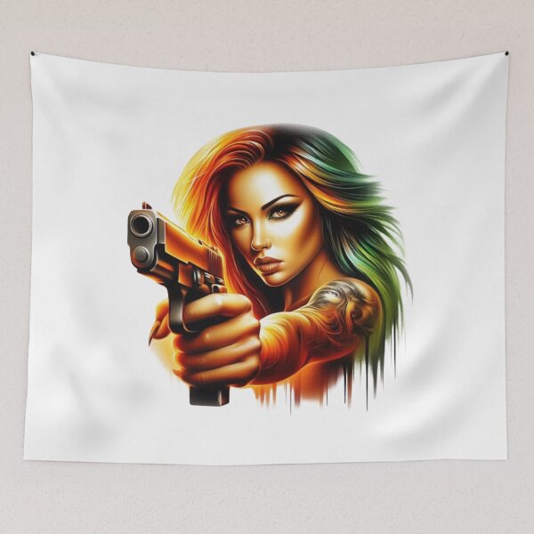 Item preview, “Fatal Beauty: an armed and dangerous woman” designed and sold by CHRIST5000.