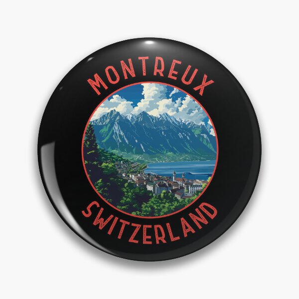 Item preview, Montreux Switzerland Retro Distressed Circle designed and sold by KrisSidDesigns.