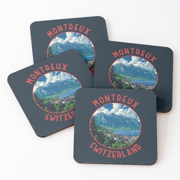 Item preview, Montreux Switzerland Retro Distressed Circle designed and sold by KrisSidDesigns.