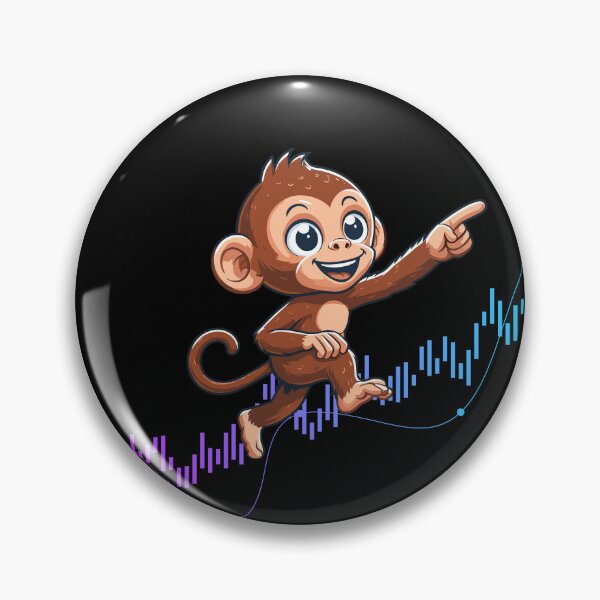 Item preview, a cute monkey marches up the chart designed and sold by CryptoFunMerch.